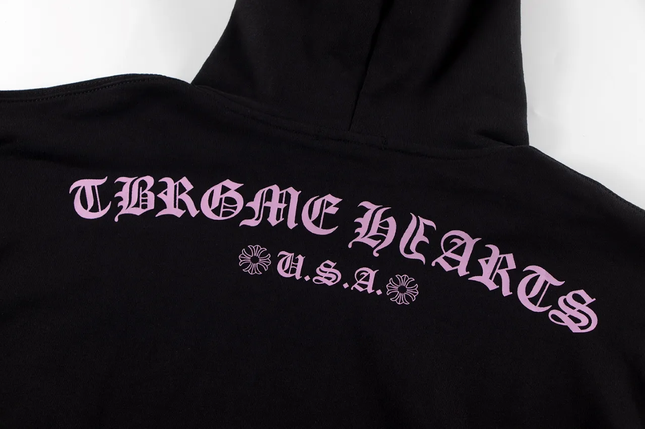 P290 ChromeHeart Chrome Heart Cherry Blossom Logo Embroidered Sweatshirt Ready in stock Focus on quality and compare at will Size: S M L XL Color: Black